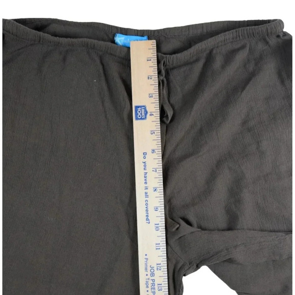 FRESH PRODUCE Cotton Gauze Pull On Pant with Drawstring Waist Chocolate Brown L - Picture 6 of 7